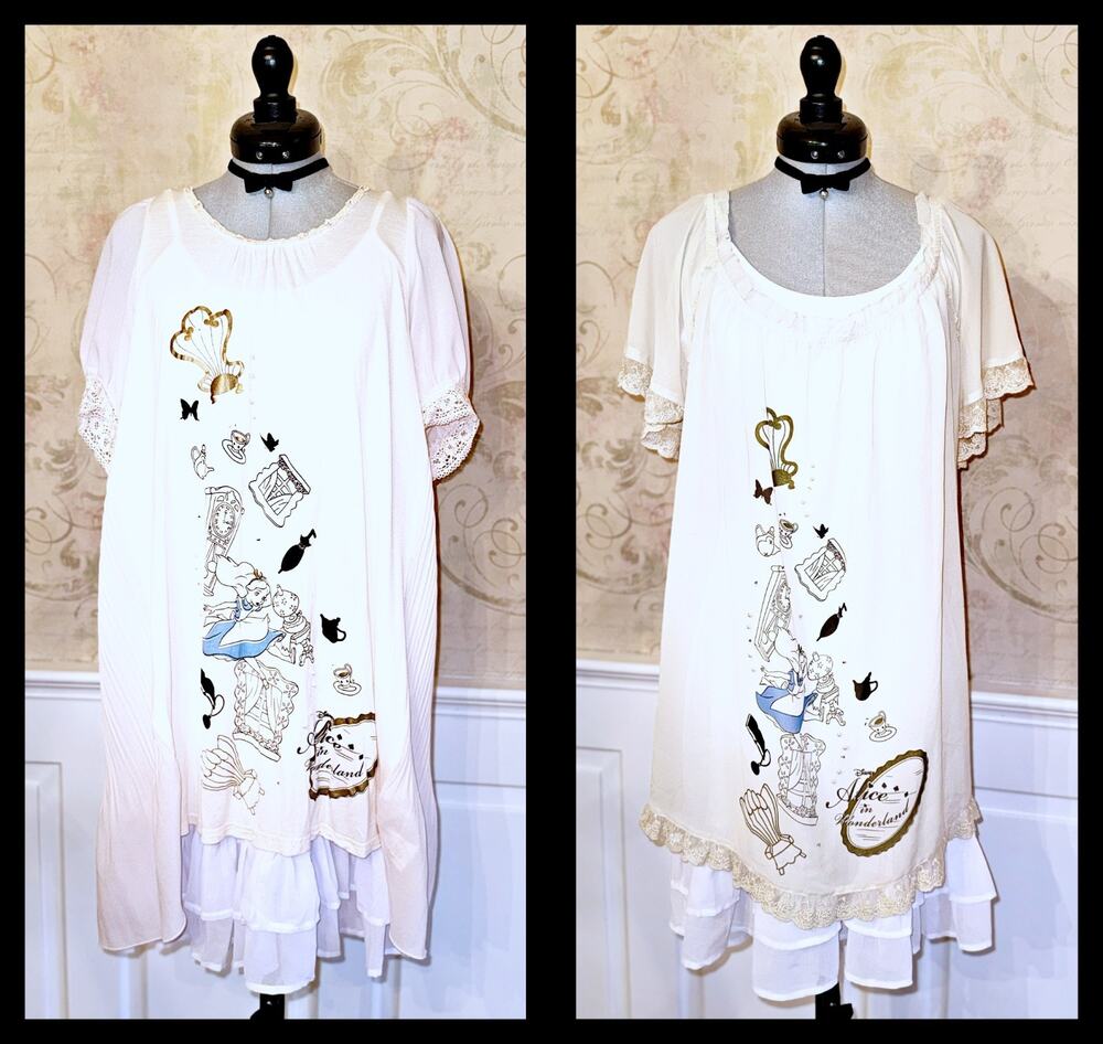 Set of 2 Axes Femme Disney Alice in Wonderland Tunic Dress J Fashion Jirai Kei